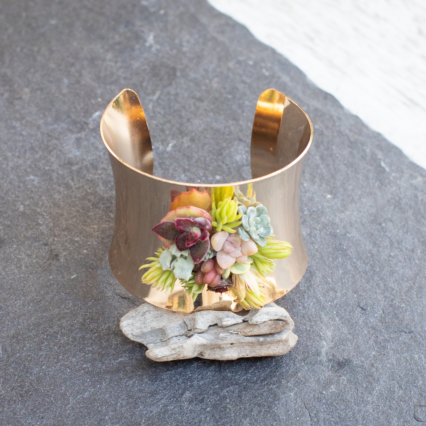 Living Succulent Adjustable Cuff Bracelet
