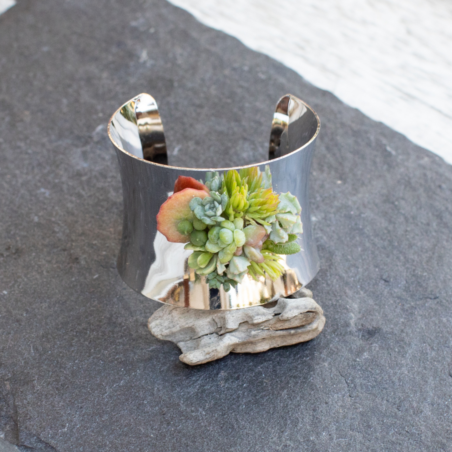 Living Succulent Adjustable Cuff Bracelet