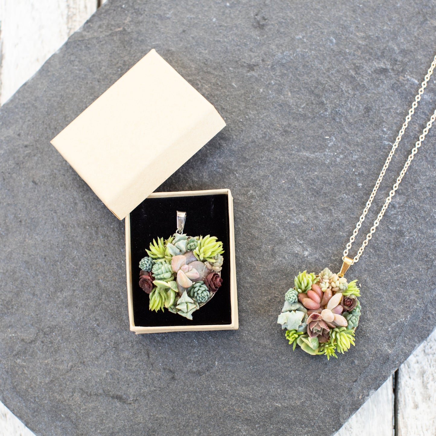 Living Succulent Pendant Necklace