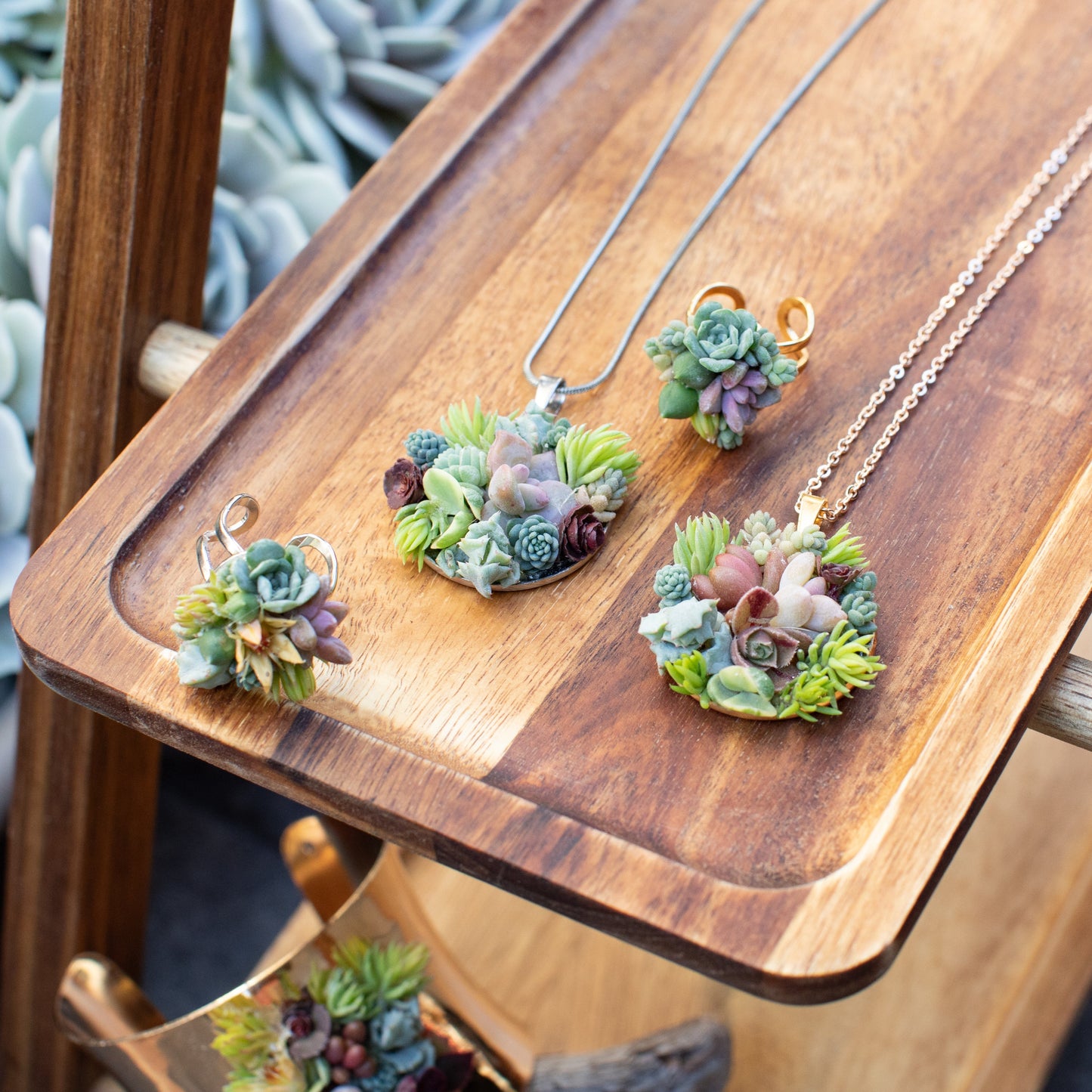 Living Succulent Pendant Necklace